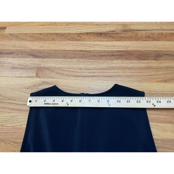 Ann Taylor Women's 10 Black Dress Polyester Sheath Twisted Wrap Knotted Cocktail - Picture 9 of 9